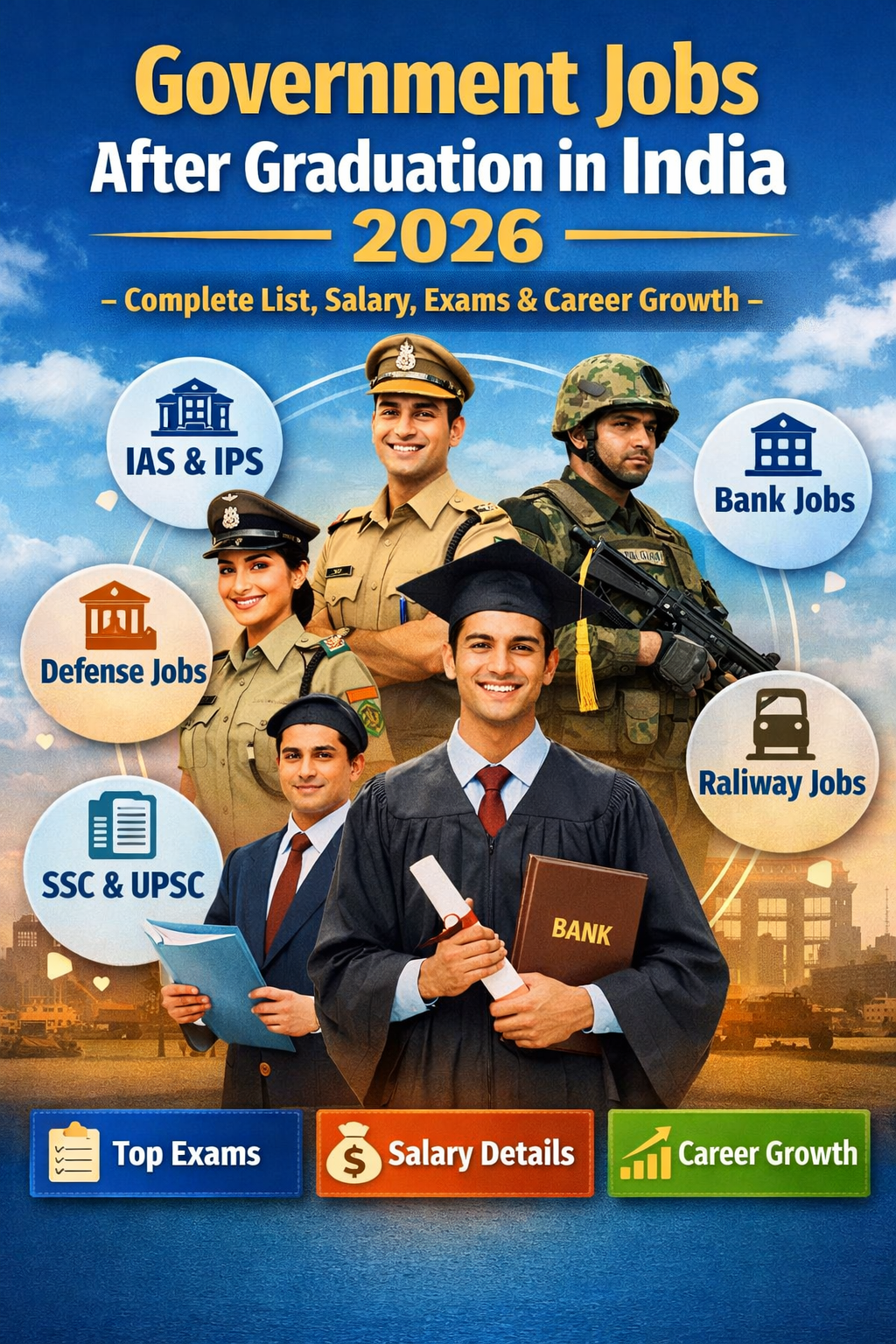 Government Jobs After Graduation in India 2026 salary and exam list