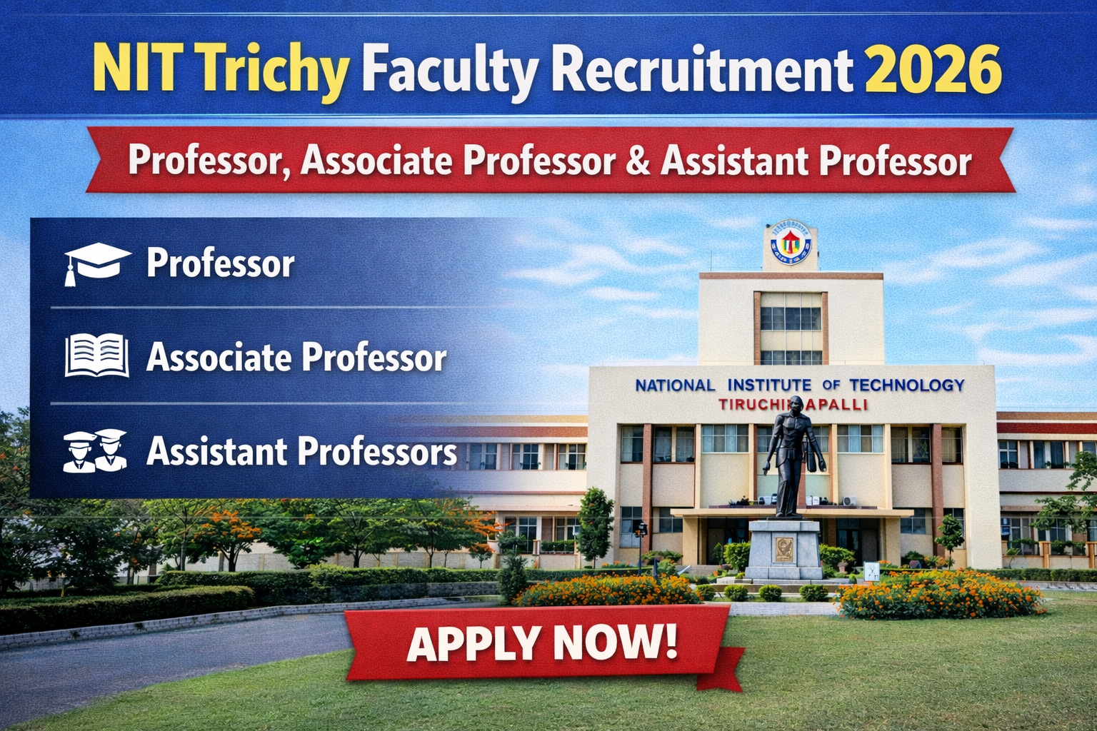 🏫 NIT Trichy Faculty Recruitment 2026 – Professor, Associate Professor ...
